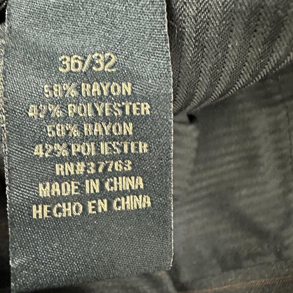 Axist Essentials Mens Dress Pants 36x32 Black Pinstripe Rayon/Polyester - Picture 5 of 6